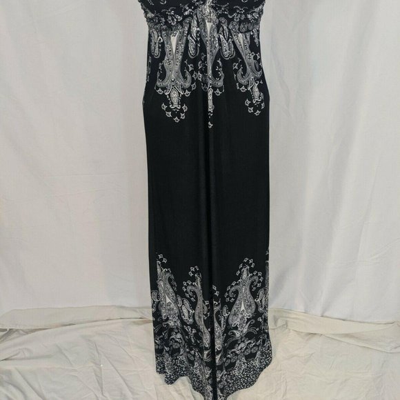 Majora Black and White Strapless Stretch Maxi Dress Size M - Picture 4 of 6